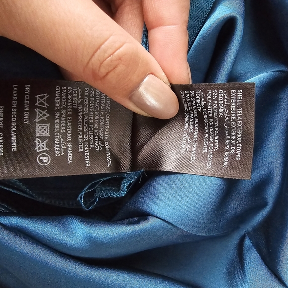 Bebe Blue Satin Bodysuit Medium - Picture 4 of 8